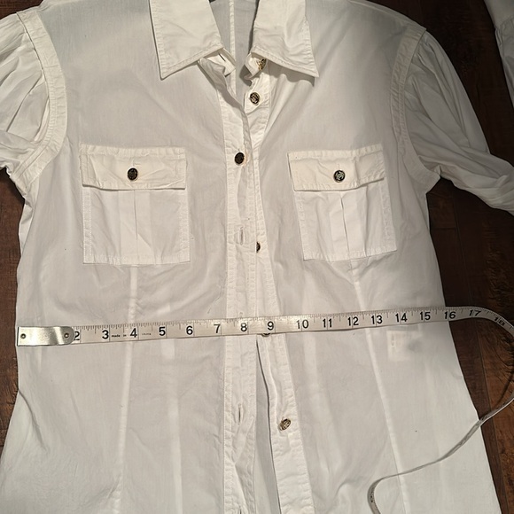Roberto Cavalli White Button Down Long Sleeve collar Shirt size XS - Picture 9 of 10